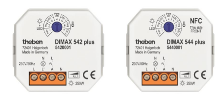 Reguladores de luz universales DIMAX de Theben para lámparas LED.